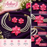 Pink Floral Pearl Handmade Necklace Set